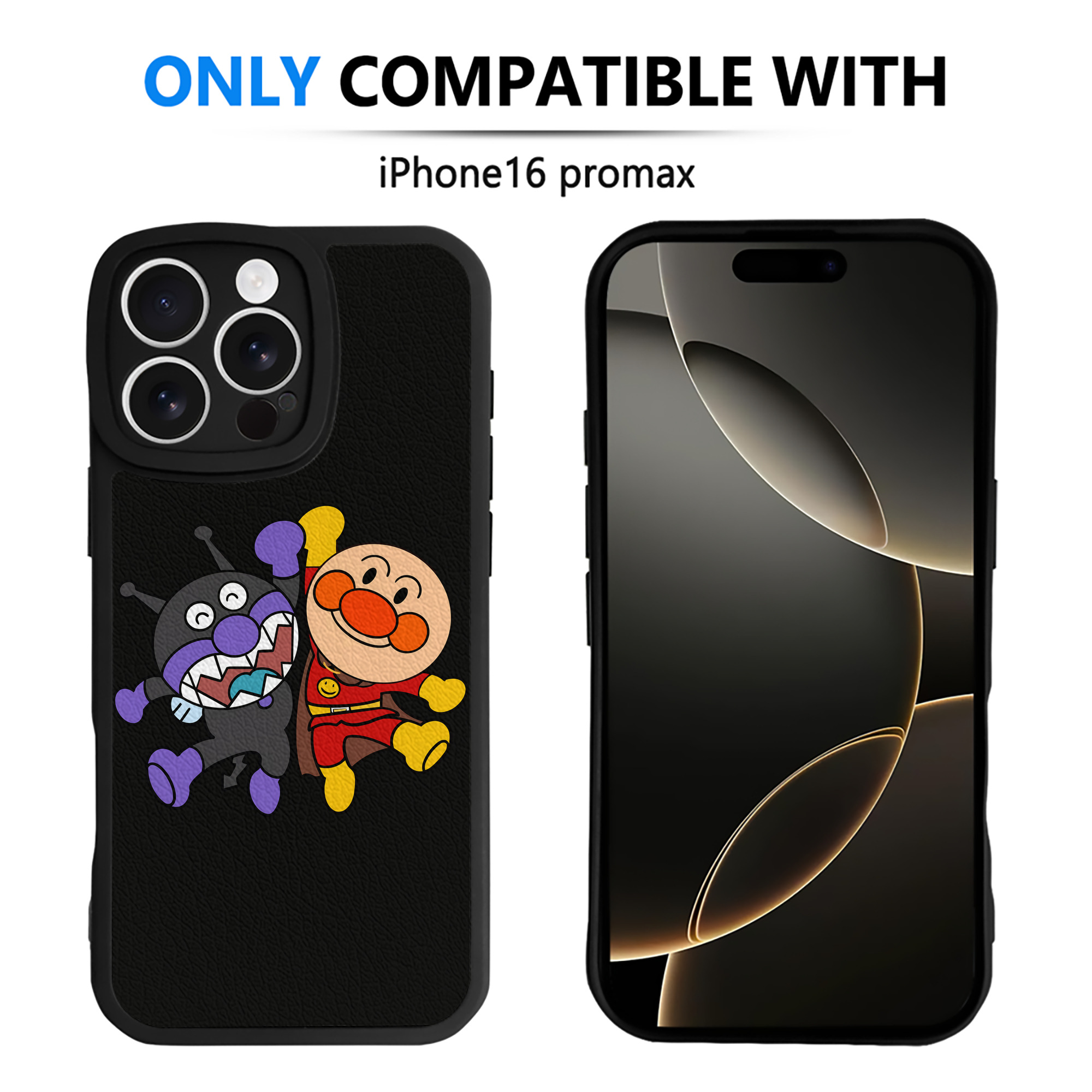 （画像用） アンパンマン Anpanman 【iPhone 16シリーズ対応】シリコンスマホケース（レザー調） 材質：シリコン